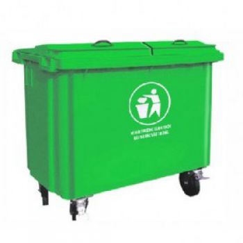 XE THU GOM VÀ VẬN CHUYỂN CHẤT THẢI 660 LÍT 2 NGĂN 2 NẮP