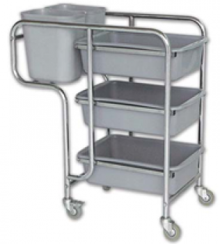 Xe đẩy đồ ăn 3 tầng có xô