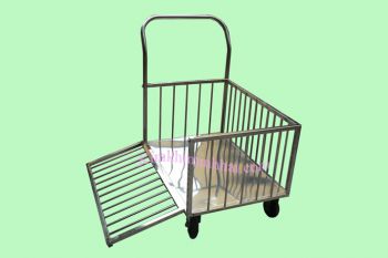 Xe đẩy Inox – Mẫu hình chữ nhật, mở bên hông